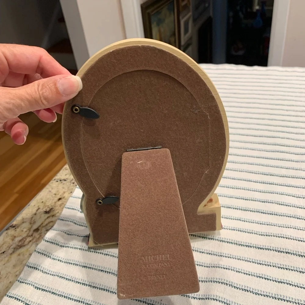 Vintage Disney Winnie the Pooh Picture Frame with Cream and Pink Accents